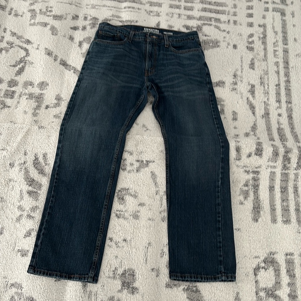 Signature Levi Strauss relaxed men’s jeans, worn once or twice